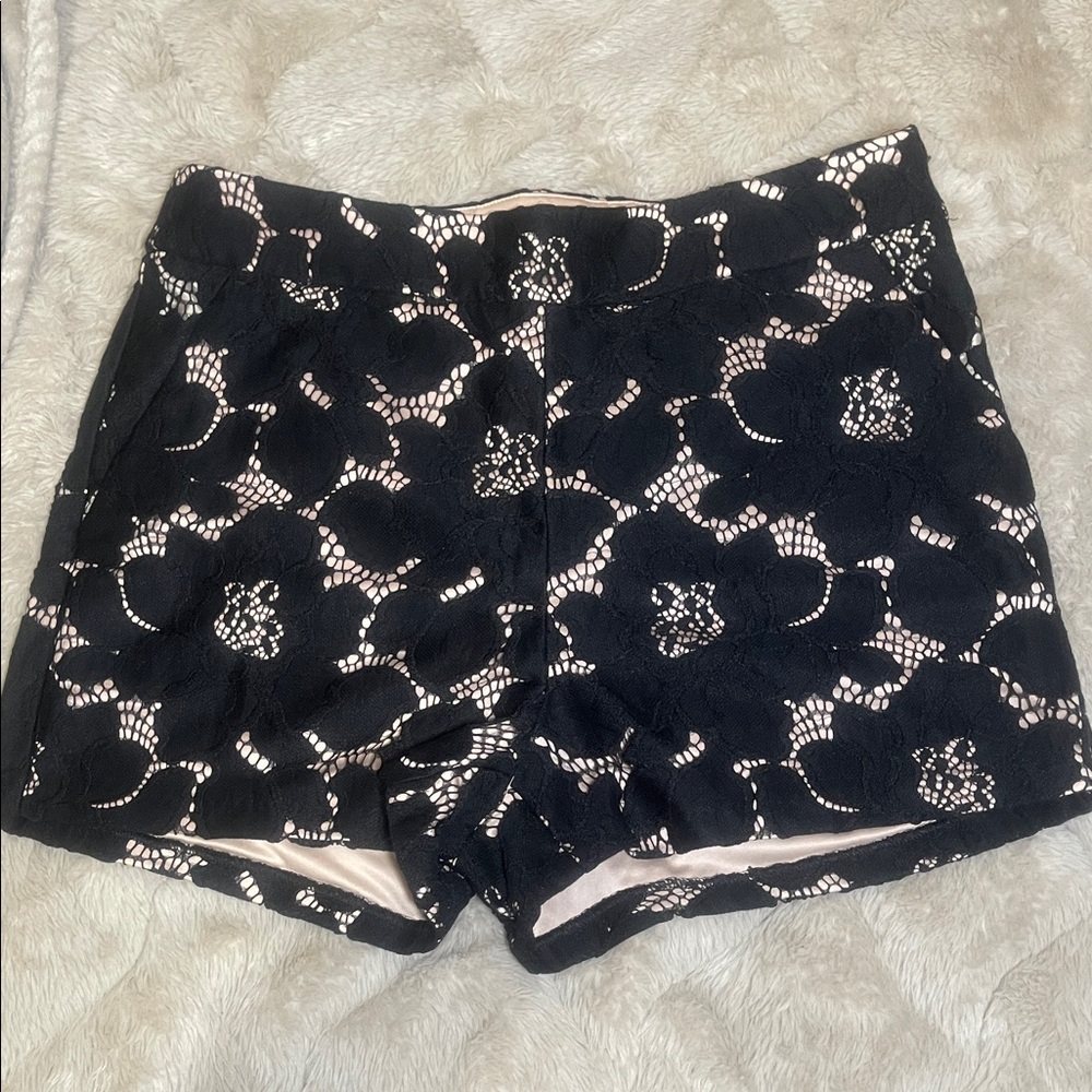 Express Black Lace Patterned Shorts